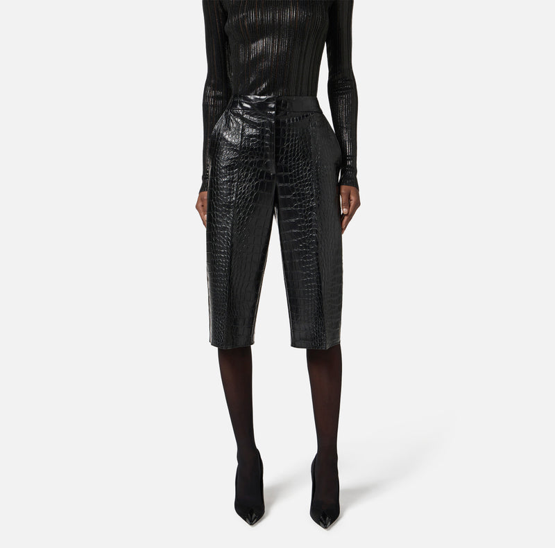 ELISABETTA FRANCHI BERMUDA IN CROC