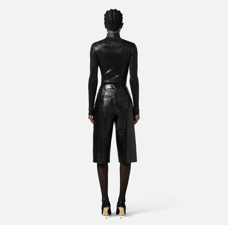 ELISABETTA FRANCHI BERMUDA IN CROC