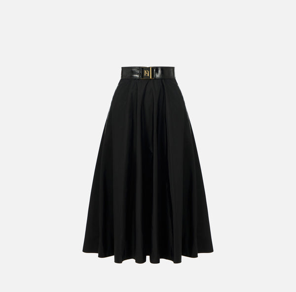 ELISABETTA FRANCHI VOILE SKIRT WITH BELT