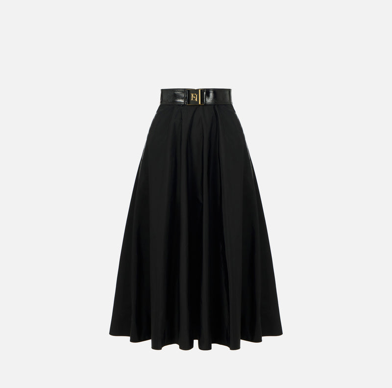 ELISABETTA FRANCHI VOILE SKIRT WITH BELT