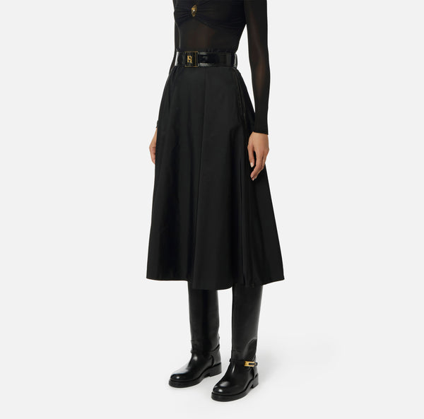 ELISABETTA FRANCHI VOILE SKIRT WITH BELT