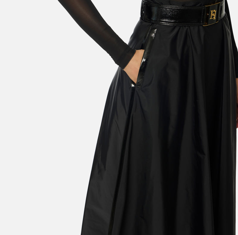 ELISABETTA FRANCHI VOILE SKIRT WITH BELT