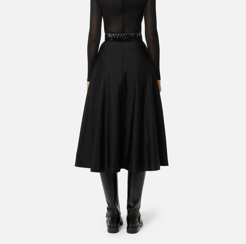 ELISABETTA FRANCHI VOILE SKIRT WITH BELT