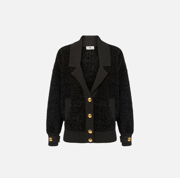 ELISABETTA FRANCHI BOUCLÉ CHENILLE CARDIGAN