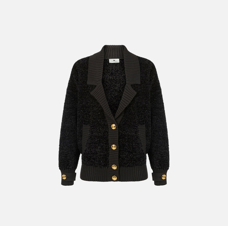 ELISABETTA FRANCHI BOUCLÉ CHENILLE CARDIGAN