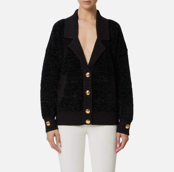ELISABETTA FRANCHI BOUCLÉ CHENILLE CARDIGAN