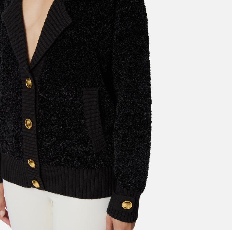 ELISABETTA FRANCHI BOUCLÉ CHENILLE CARDIGAN