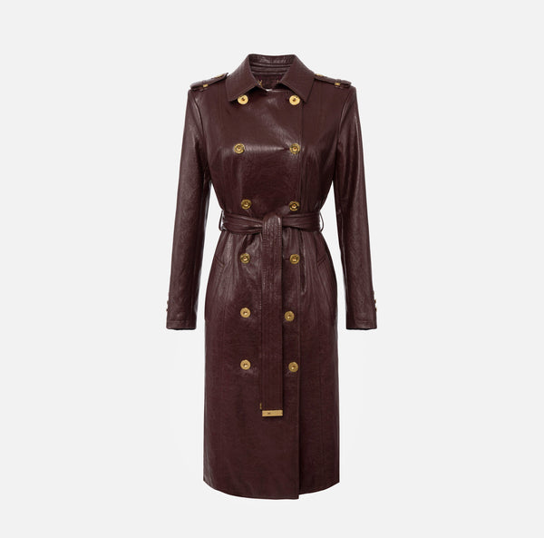 ELISABETTA FRANCHI LEATHER EFFECT TRENCH