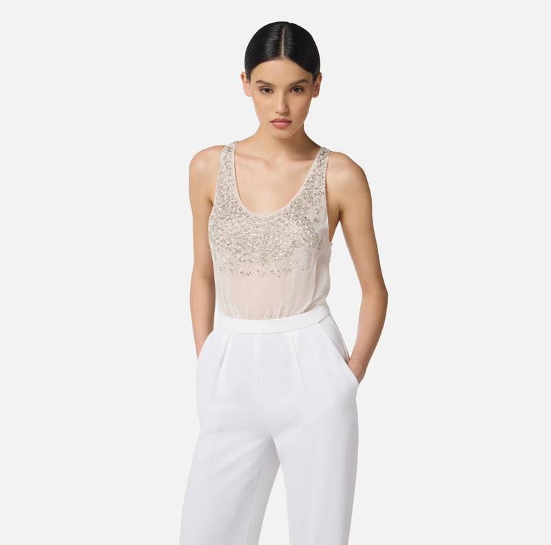 ELISABETTA FRANCHI JUMPSUIT WITH CRYSTALS