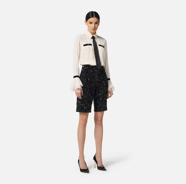 ELISABETTA FRANCHI JUMPSUIIT WITH SEQUINS AND TIE