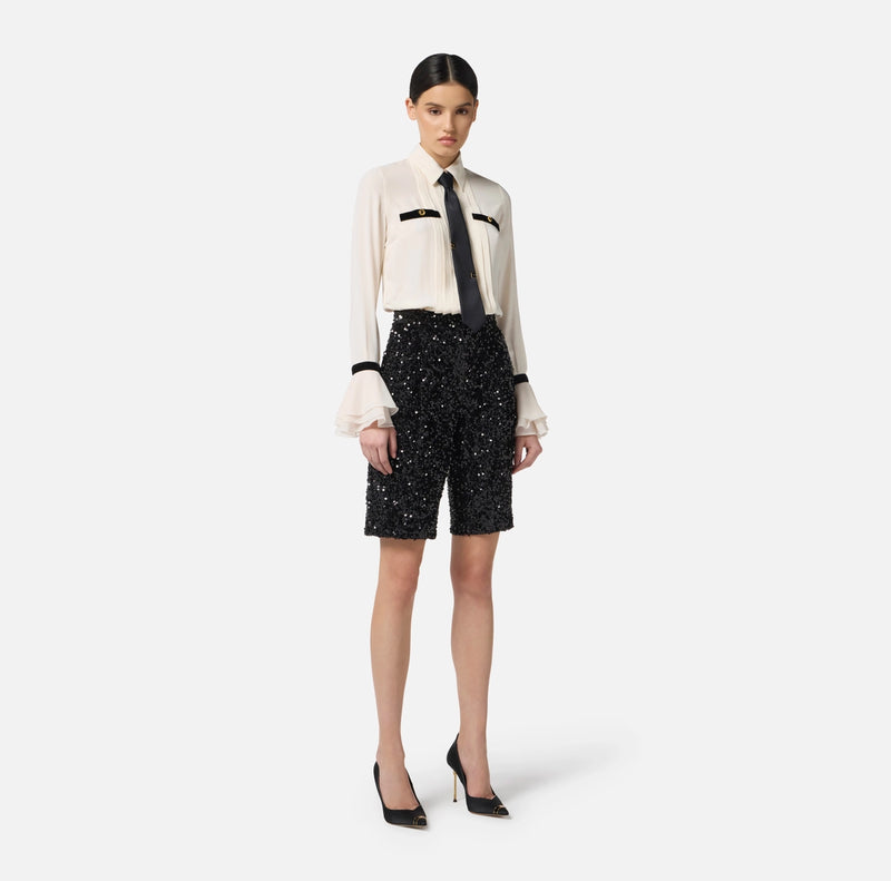 ELISABETTA FRANCHI JUMPSUIIT WITH SEQUINS AND TIE