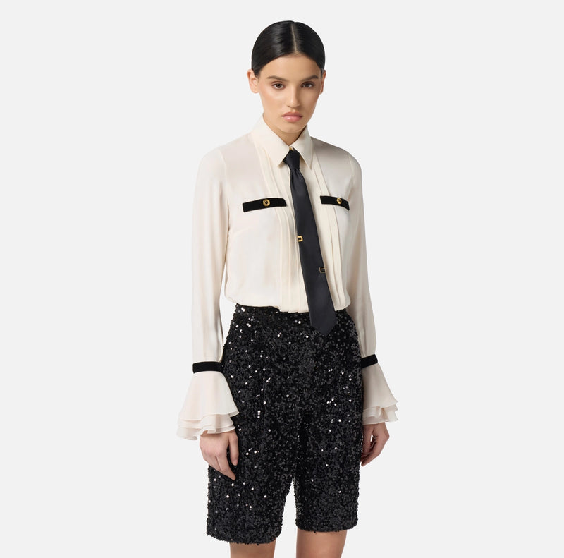 ELISABETTA FRANCHI JUMPSUIIT WITH SEQUINS AND TIE