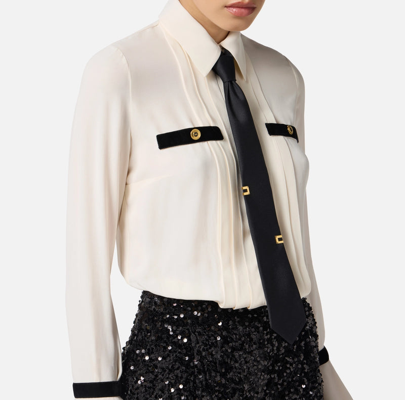 ELISABETTA FRANCHI JUMPSUIIT WITH SEQUINS AND TIE