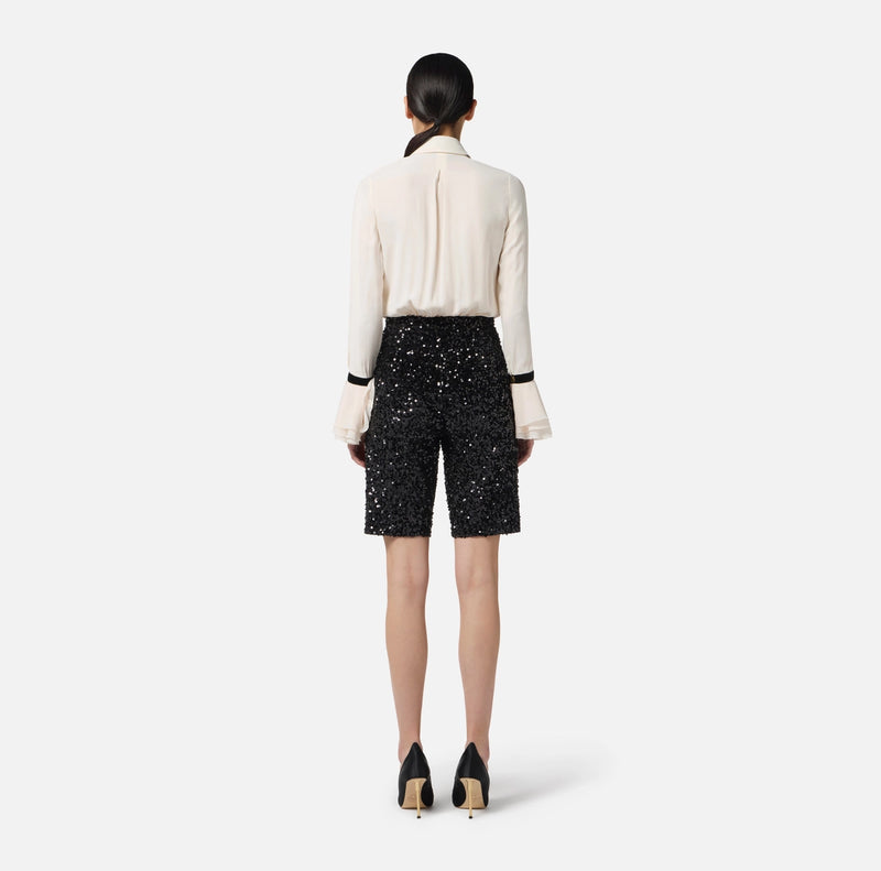 ELISABETTA FRANCHI JUMPSUIIT WITH SEQUINS AND TIE