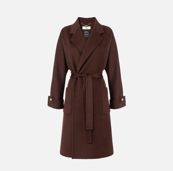 ELISABETTA FRANCHI COAT IN DOUBLE WOOL