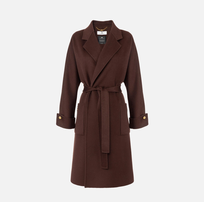 ELISABETTA FRANCHI COAT IN DOUBLE WOOL