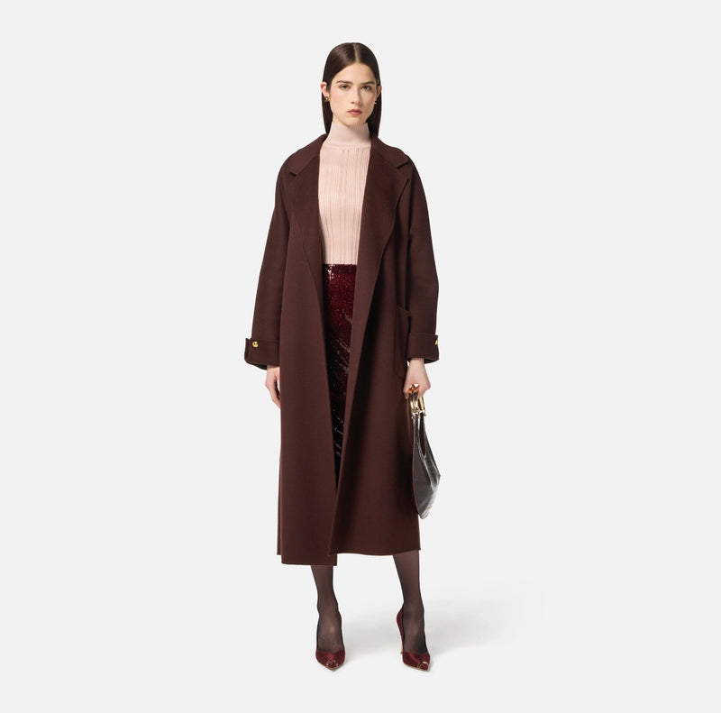 ELISABETTA FRANCHI COAT IN DOUBLE WOOL