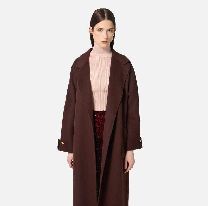ELISABETTA FRANCHI COAT IN DOUBLE WOOL